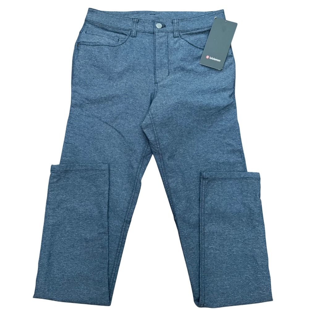 Lululemon ABC Pant Slim 34L Mens 28 Blue Tech Canvas 5-Pocket Stretch Trousers
